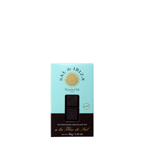 SAL de IBIZA Dunkle Schokolade mit Fleur de Sel, 70% Kakao, Mini, 40g, BIO