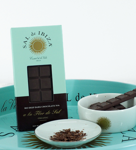 SAL de IBIZA Dunkle Schokolade mit Fleur de Sel, 70% Kakao 80g, BIO