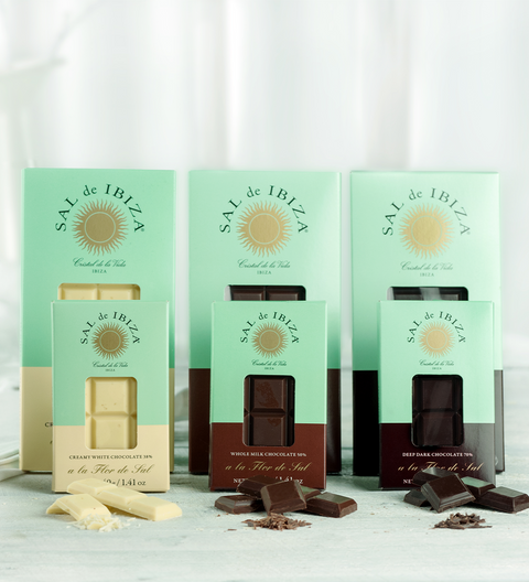 SAL de IBIZA White Chocolate with Fleur de Sel, 38% Cocoa, Mini, 40g, ORGANIC