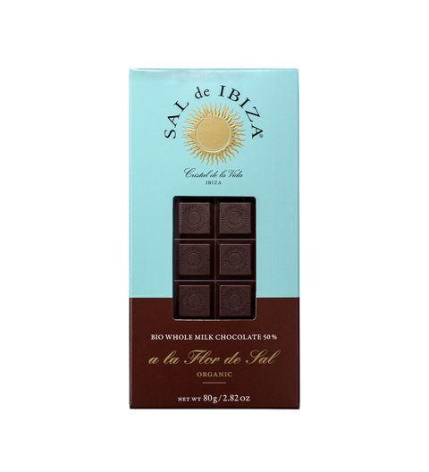 SAL de IBIZA Vollmilch Schokolade mit Fleur de Sel, 50% Kakao, 80g, BIO