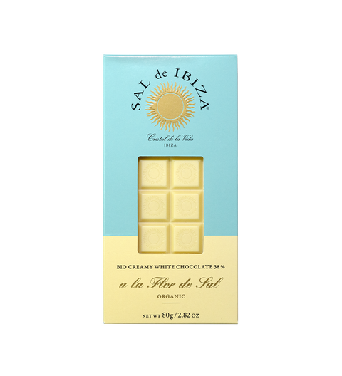 SAL de IBIZA Weiße Schokolade mit Fleur de Sel, 38% Kakao, 80g, BIO