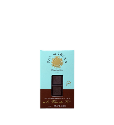 SAL de IBIZA Chocolate con Leche y Flor de Sal, 50% Cacao, Mini, 40g, ECOLÓGICO